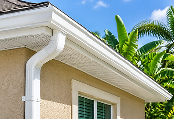 Illustrative gutter and soffit for exterior gutter cleaning in DeLand, FL