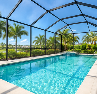 Illustrative screened pool and aluminum framing for pool enclosure cleaning in DeLand, FL