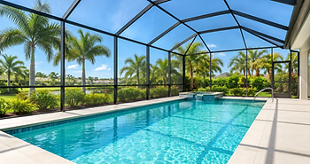 Illustrative screened pool and aluminum framing for pool enclosure cleaning in DeLand, FL