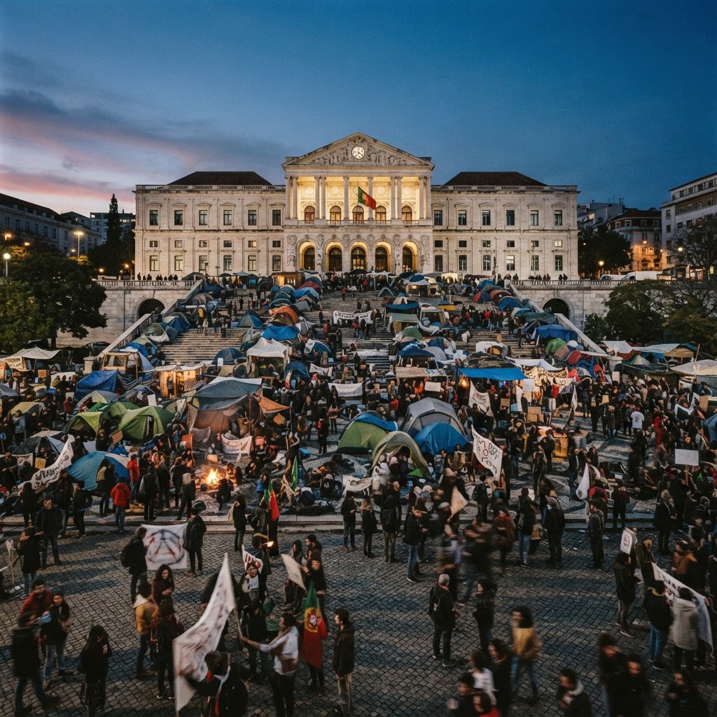 Habitação: Manifestantes ocupam Parlamento e exigem medidas imediatas