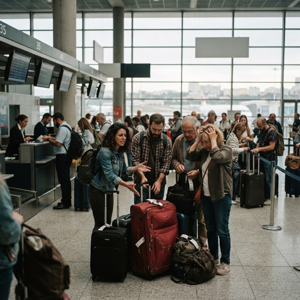 Caos nos aeroportos: Passageiros portugueses exigem clarificação sobre novas regras de bagagem