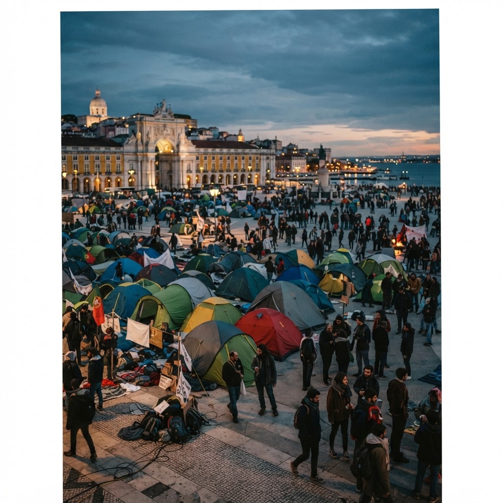 Crise da Habitação: Protestos e Acampamentos Persistem em Lisboa e no Porto