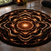 Glowing Waveform — 48" round hand-tufted rug