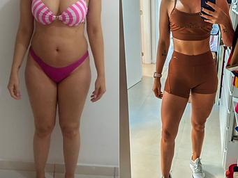 Antes e depois de aluna 1