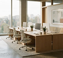 Clean modern office workspace