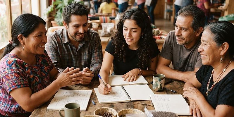 Comunidad y emprendedores colaborando en un espacio de desarrollo