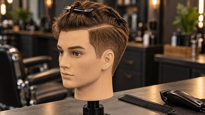 Training mannequin with the longer top clipped away to practice preserving upper-side shape.