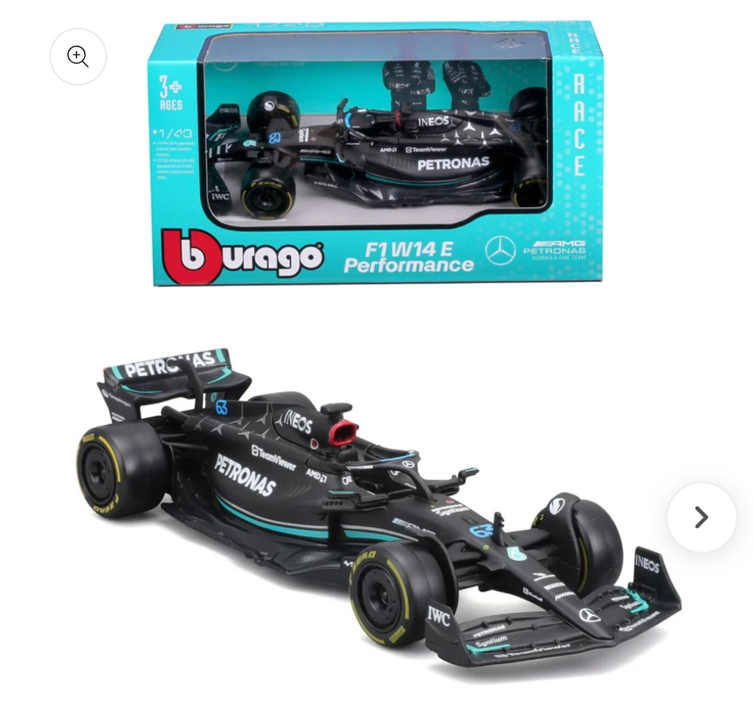Burrago 1:43 F1 #63 George Russell Die cast Car 1:43 Die Cast Cars