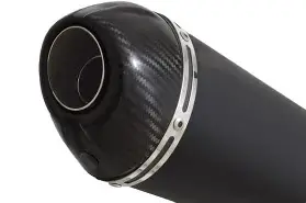 NINJA ER-6N ER-6F ER650 05-11 Low Level DeCat Exhaust System 230mm Oval Black Stainless Silencer