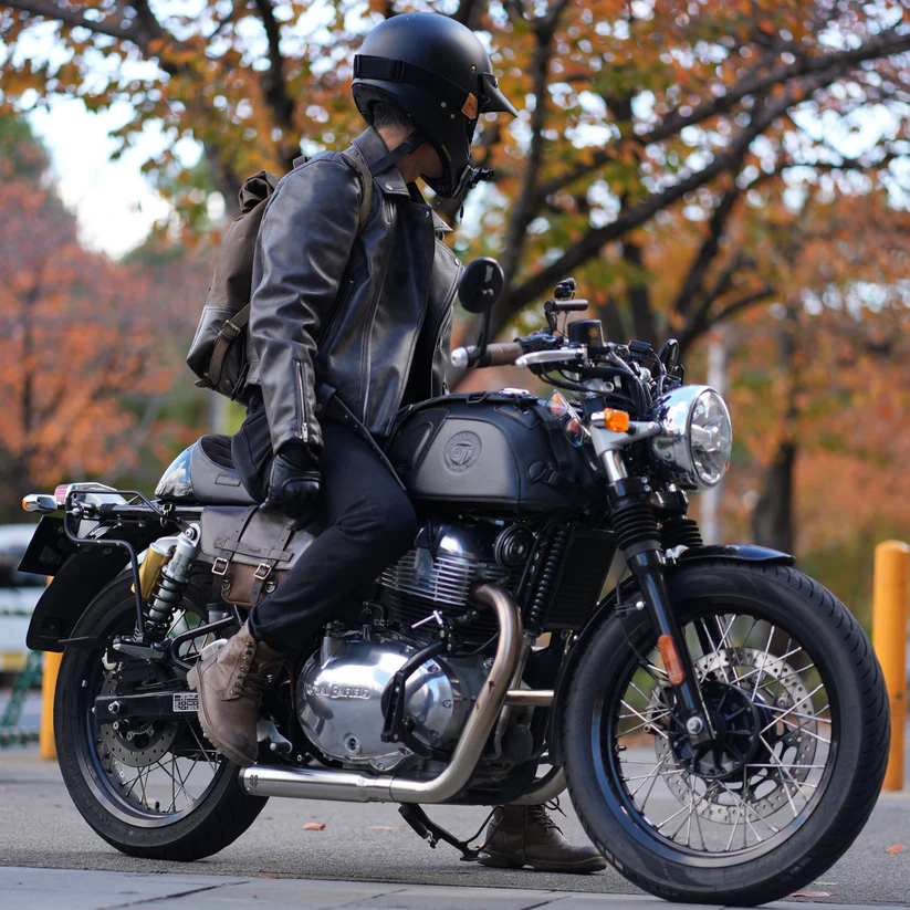 Royal Enfield- 2 x 2 Full System Exhaust with SHORT CANS - Interceptor 650 / Continental GT650