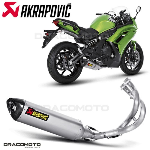 NINJA ER-6N ER-6F ER650 05-11 High Level De Cat Exhaust System 350mm Round Black Stainless Silencer