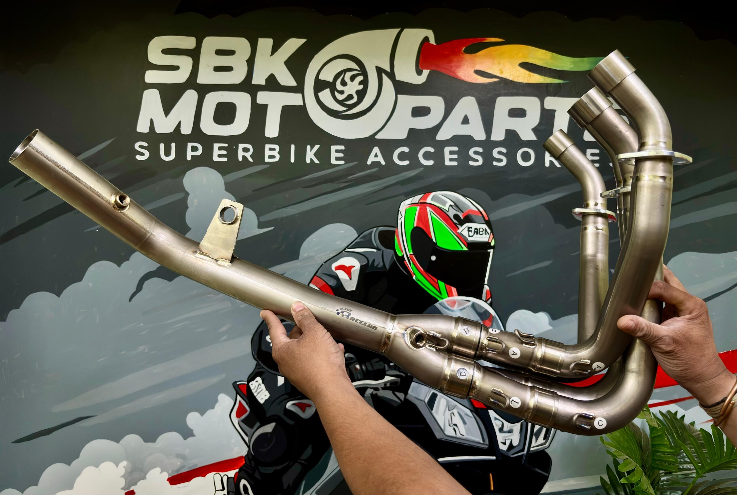 SBK Race Lab Full Grade 5 Titanium (Ti-6Al-4V) Handmade Headers for Kawasaki ZX4R / ZX4RR 2021-25