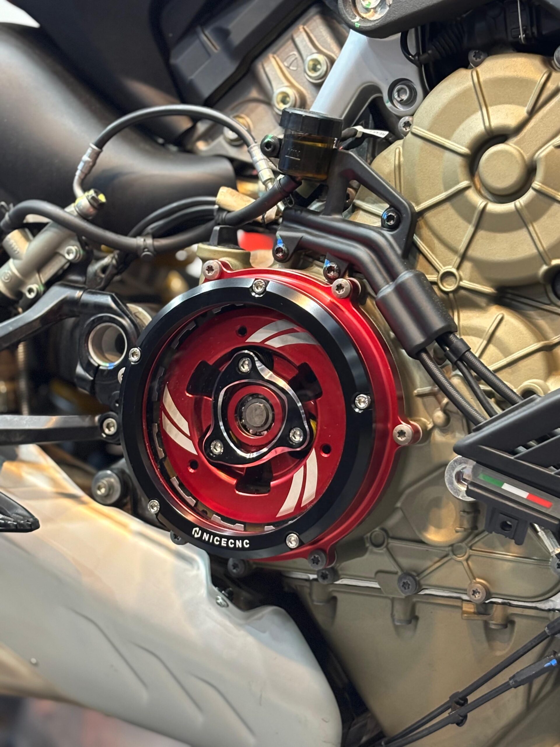 NICECNC Racing Clear Clutch Cover & Spring Retainer For Ducati Panigale V4 V4S / STREET FIGHTER (3 Months Replacement Warranty)