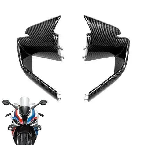 BMW S1000RR M1000RR 2019-2024 Carbon Fiber Dipped Front Spoiler Fixed Wind Winglets