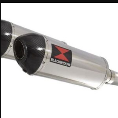 GPZ 500 S (EX500) 2-2 Exhaust Silencer Kit with 300mm Oval Black Stainless Carbon Tip Silencers
