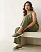 MATILEO Comfort Slide Sandal — Olive (Olive), worn or held by model