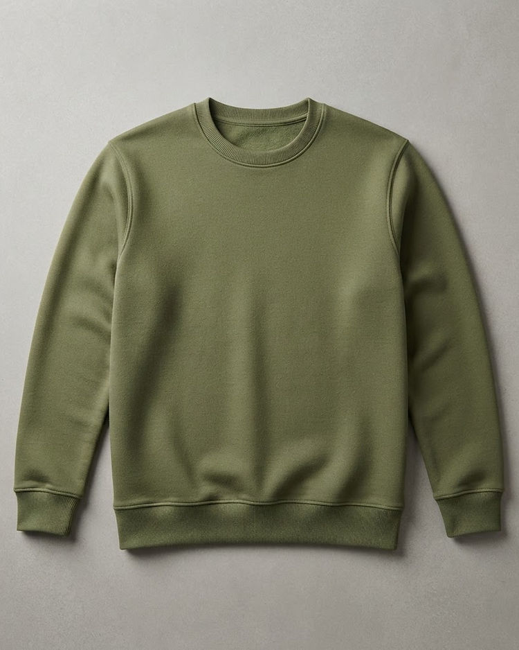 MATILEO Crew Sweatshirt — Olive (Olive), product photo