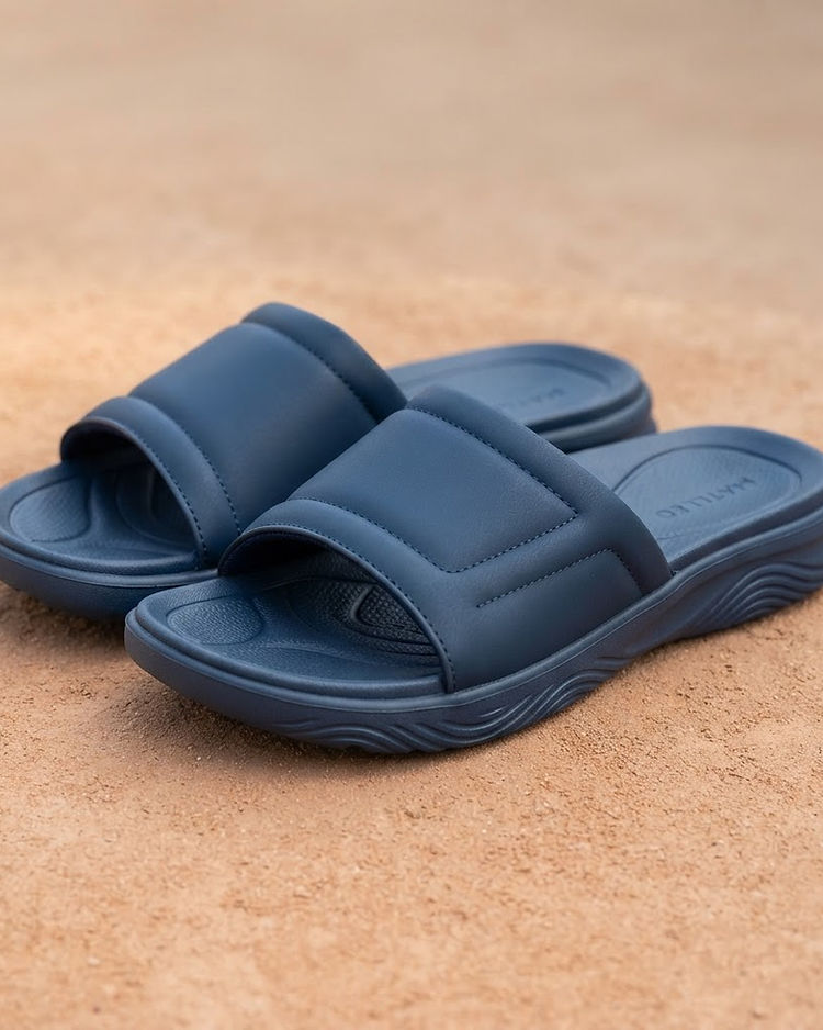 MATILEO Comfort Slide Sandal — Navy (Navy), product photo