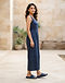 MATILEO Comfort Slide Sandal — Navy (Navy), worn or held by model
