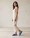 MATILEO Comfort Slide Sandal — Cobalt Blue (Cobalt Blue), worn or held by model