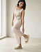 MATILEO Comfort Slide Sandal — Sand (Sand), worn or held by model