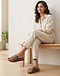 MATILEO Comfort Slide Sandal — Brown (Brown), worn or held by model