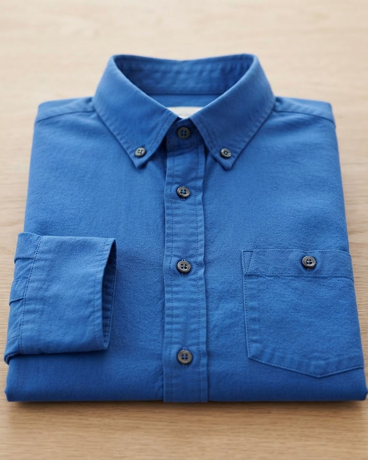MATILEO Casual Cotton Shirt — Cobalt Blue (Cobalt Blue), product photo