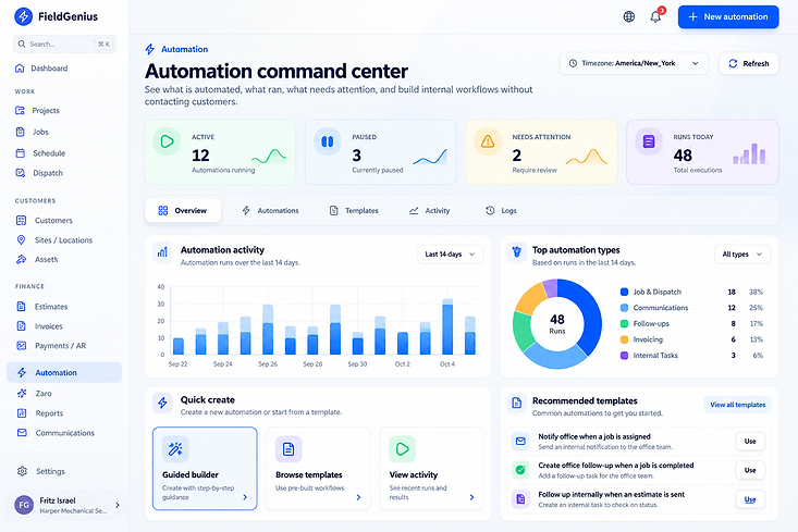 FieldGenius Automation Command Center