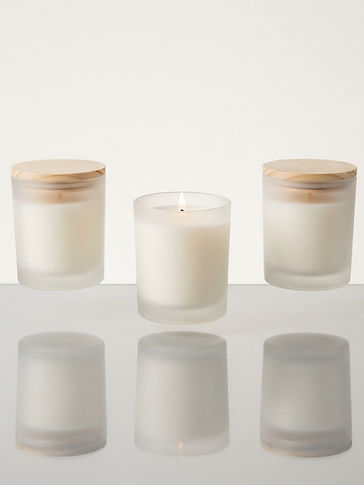 Serene Frosted Candle Trio