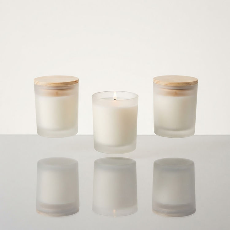 Serene Frosted Candle Trio