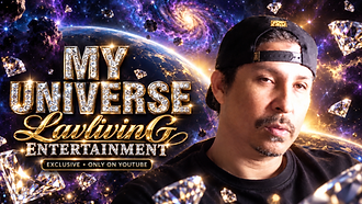 My Universe official Lavliving Entertainment cover: gold and diamond lettering, cosmic artwork and Monte portrait. Exclusive, only on YouTube.