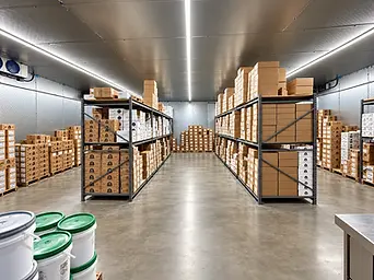 Refrigerated warehouse interior