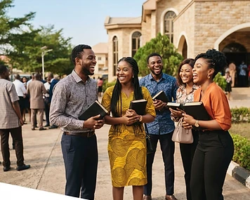 Young Nigerian Christians meeting after church