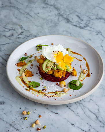 Beetroot, Chickpea & Avocado with a Poached Egg