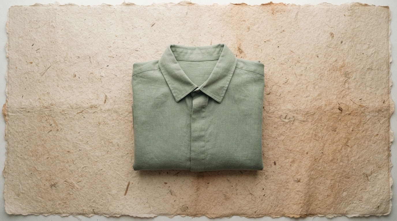 Folded garment on textured paper