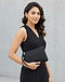Black Evening Clutch (Black), worn or held by model