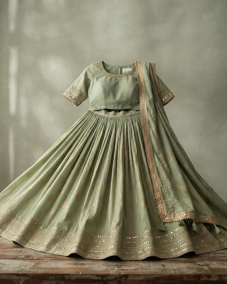 Sage Festive Lehenga (Sage), product photo