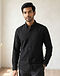 Black Oxford Shirt (Black), worn or held by model