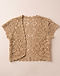 Tan Crochet Shrug (Tan), flat-lay view