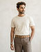 Camel Canvas Belt (Camel), worn or held by model