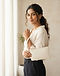 Ivory Wristlet Purse (Ivory), worn or held by model