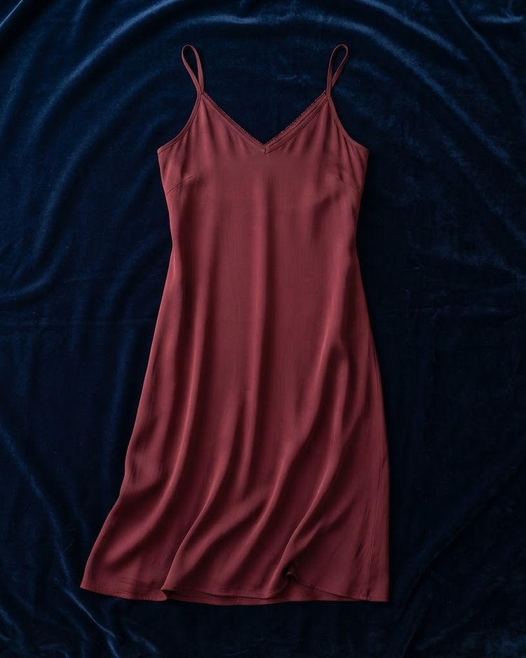 Burgundy Slip Dress (Burgundy), product photo