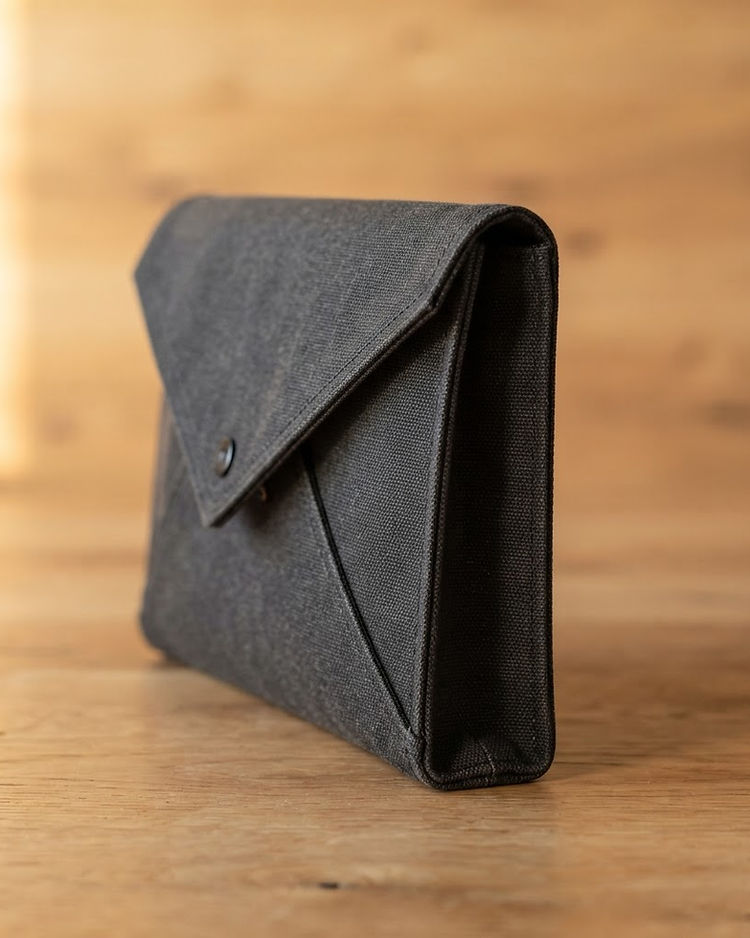 Charcoal Envelope Clutch (Charcoal), product photo