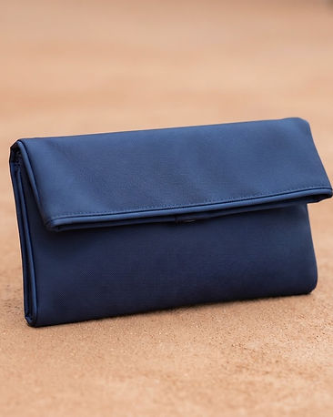 Navy Foldover Clutch (Navy), product photo