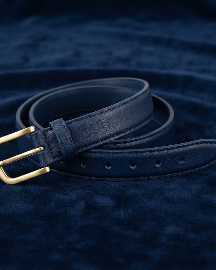 Navy Skinny Belt (Navy), product photo