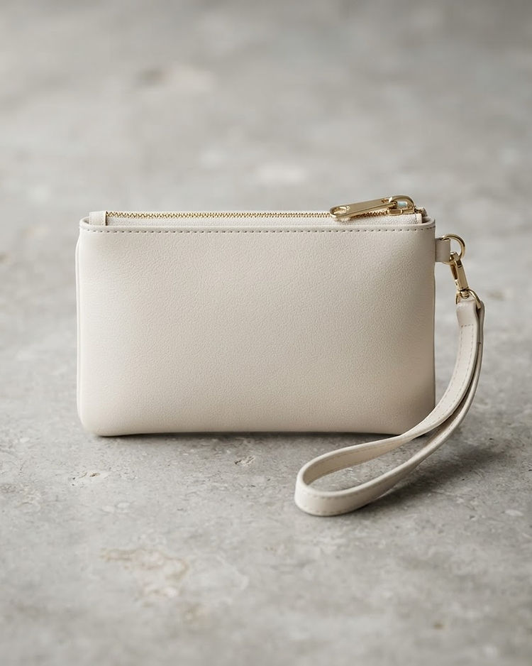 Ivory Wristlet Purse (Ivory), product photo