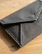 Charcoal Envelope Clutch (Charcoal), detail close-up