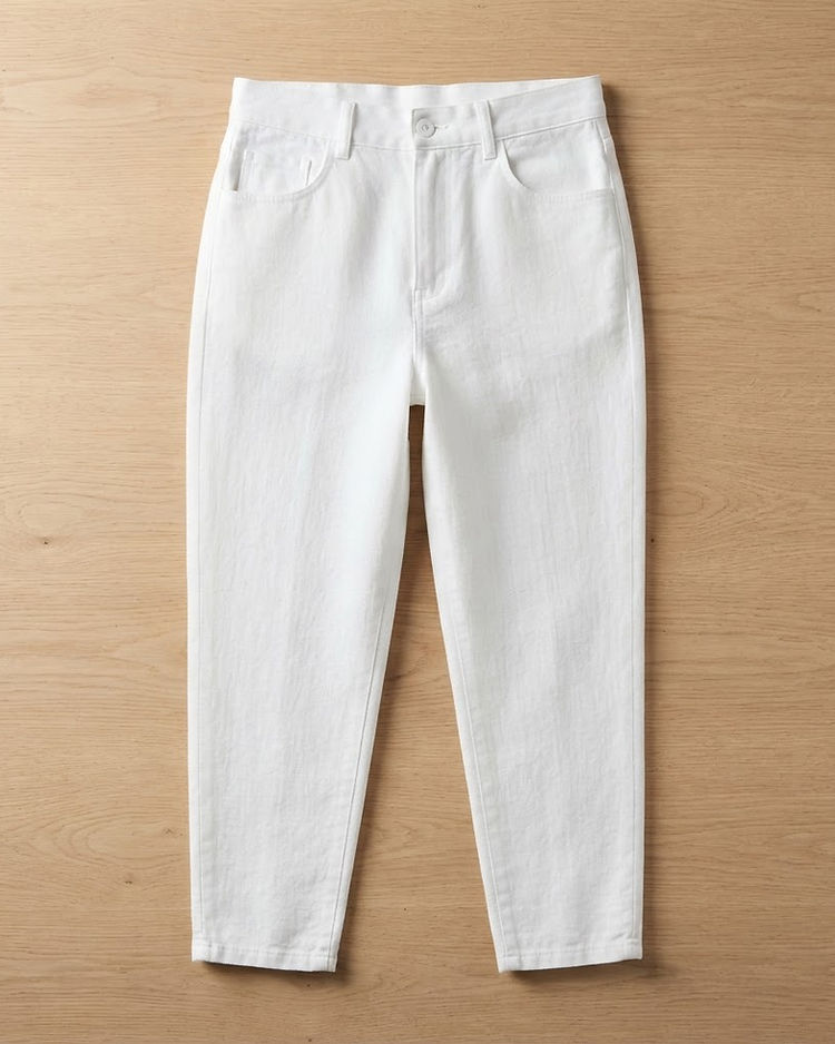 White Mom Jeans (White), product photo
