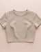 Stone Crop Top (Stone), flat-lay view