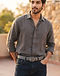 Grey Buckle Belt (Grey), worn or held by model